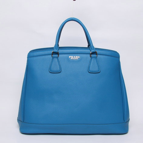 2014 Prada original grainy calfskin tote bag BN2440 blue